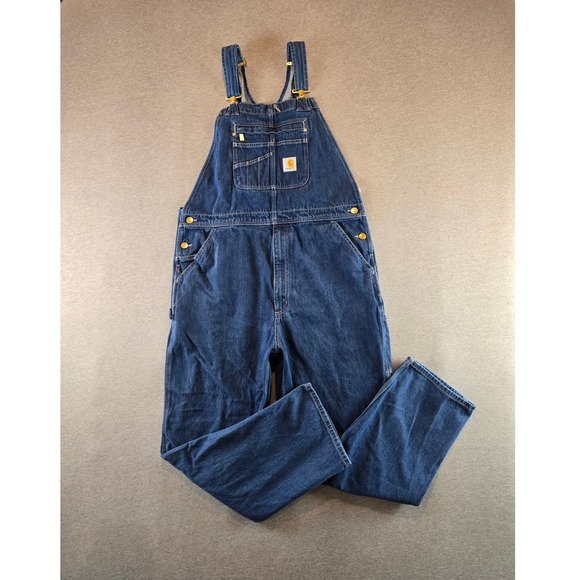 Carhartt Other - Carhartt Loose Fit Denim Bib Overalls Mens 38x34 Blue OR4672-M Workwear Rugged